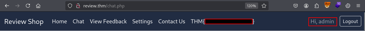 Logged in as admin