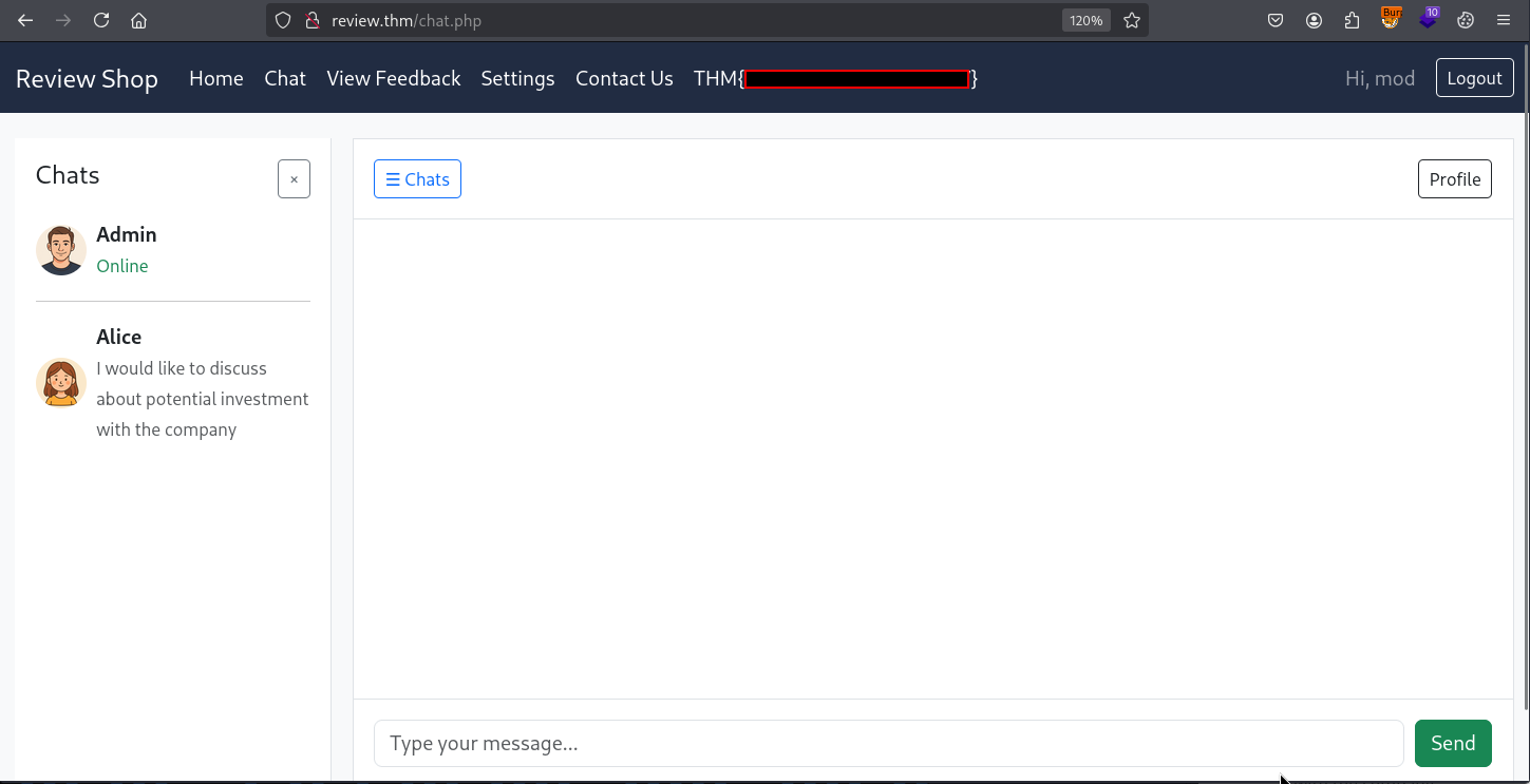 The admin chat